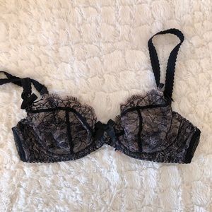 Agent Provocateur Ariel Black & Pink Lace Bra 32C